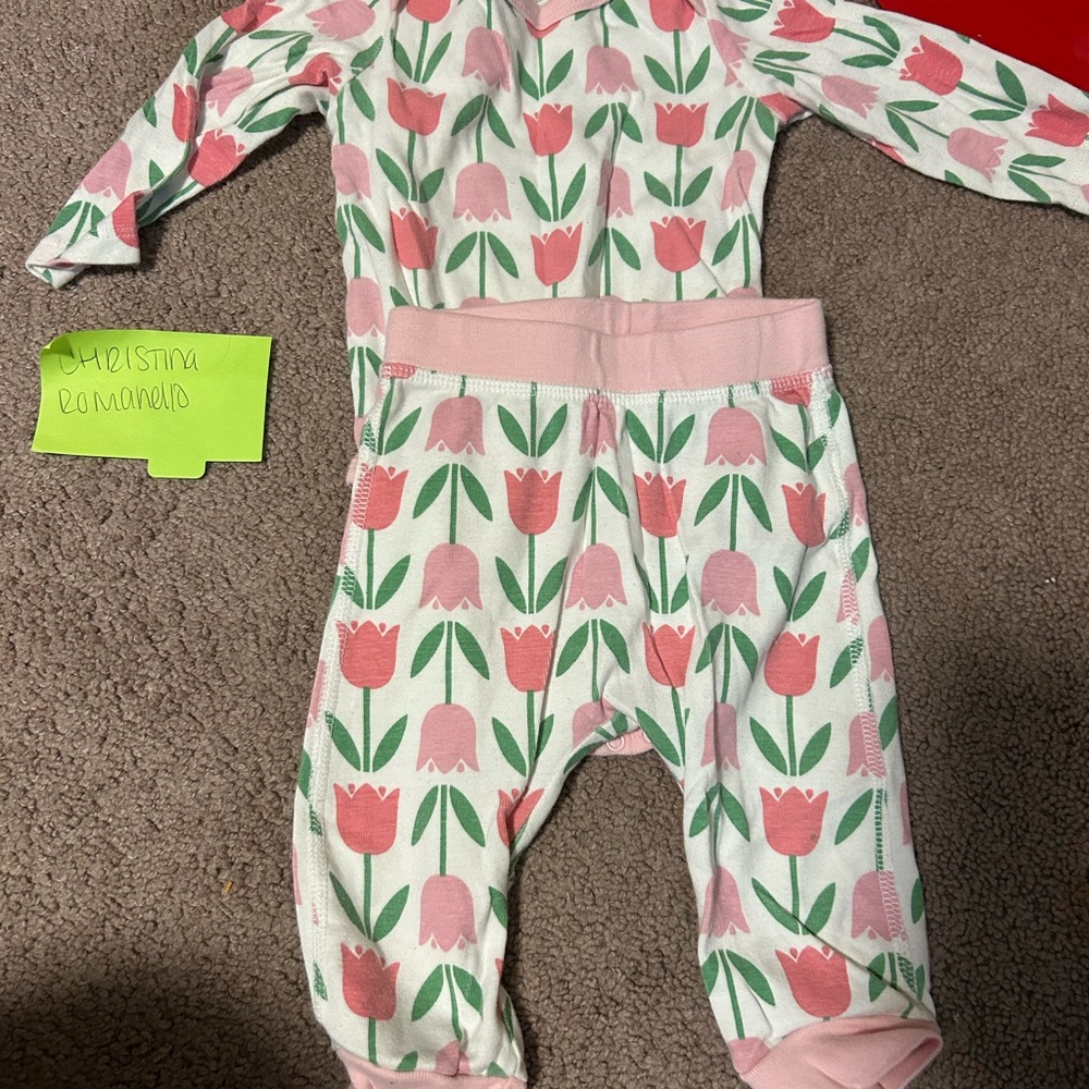 Floral Kids Matching Set - Pink and Green